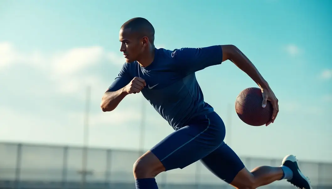 Close-up of innovative sportswear fabric blends.