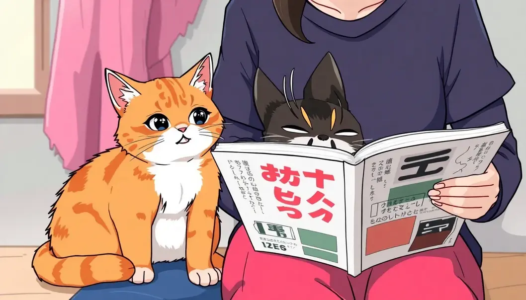 A cat perfectly embodies the tsundere archetype with its reserved pose and alert eyes.