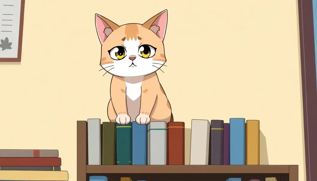 A cat perfectly embodies the tsundere archetype with its reserved pose and alert eyes.