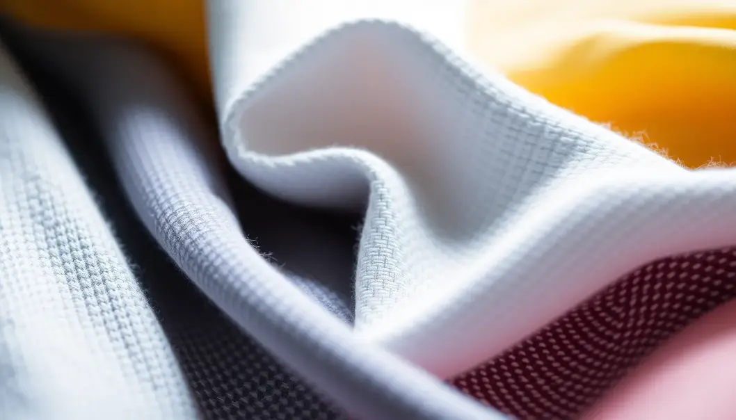 Close-up of innovative sportswear fabric blends.