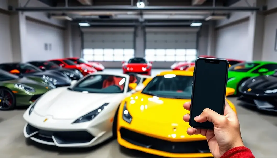 A variety of high-performance vehicles available through car subscription services.