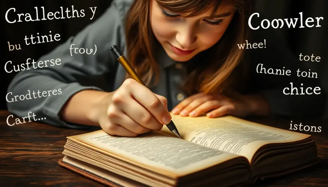 Teen author brainstorming vibrant novel ideas.